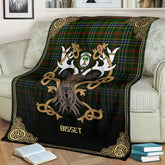Clan Bisset Tartan Crest Premium Blanket Celtic Stag Style BV85 Clan Bisset Tartan Today